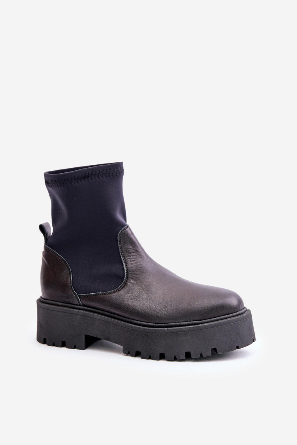 Step In Style Zazoo Black Leather Platform Boots - view 2