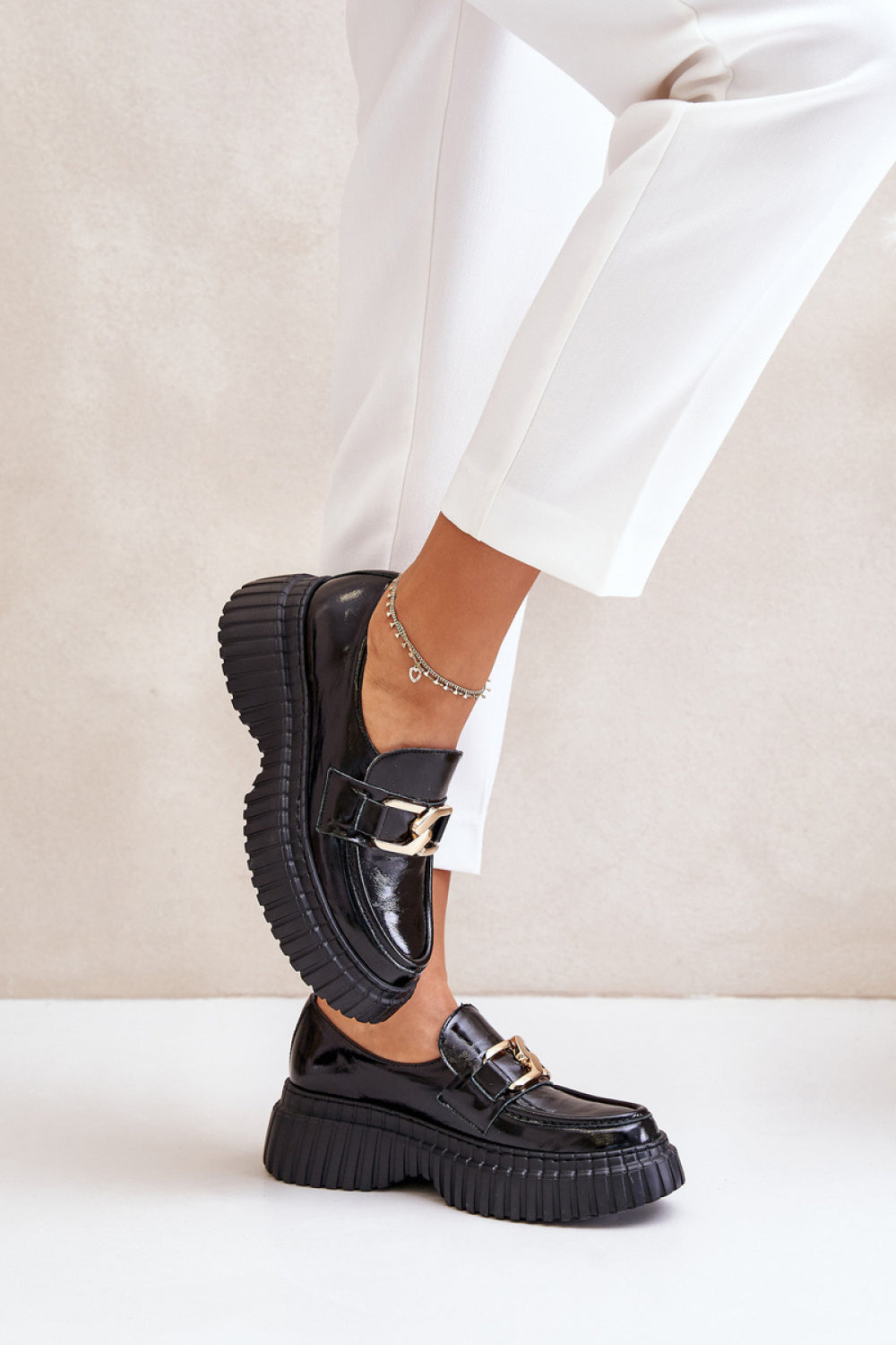 Step In Style Zazoo Black Leather Platform Shoes - view 3