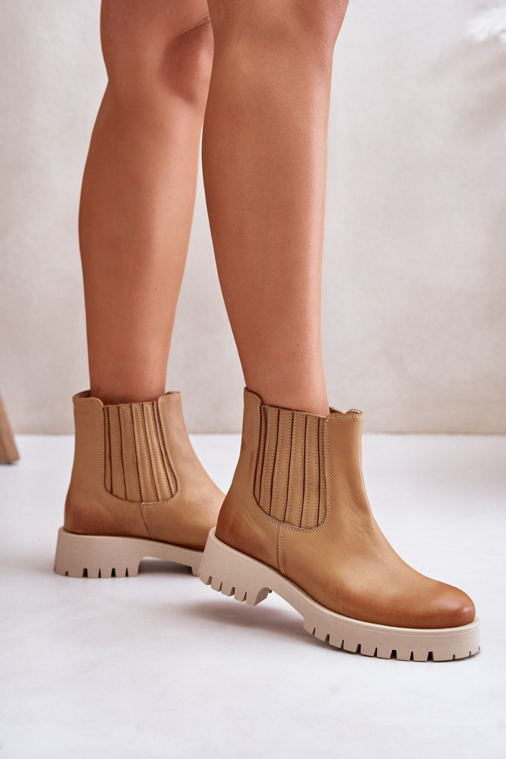 Step In Style Brown Leather Flat Chelsea Boots - view 3