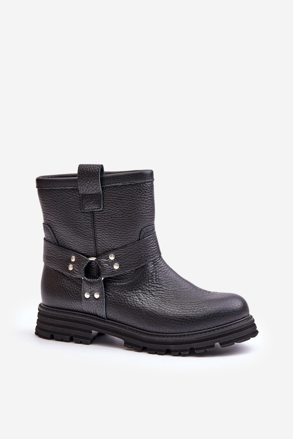 Step In Style Black Leather Flat Boots - view 2