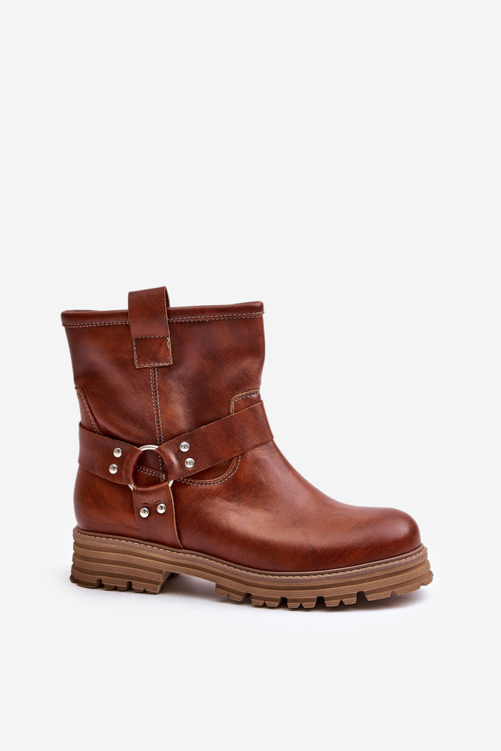 Step In Style Brown Leather Flat Boots - view 2
