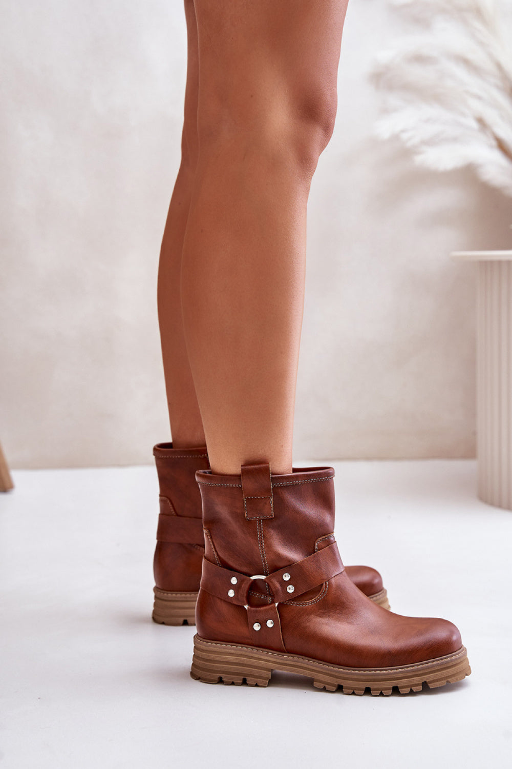 Step In Style Brown Leather Flat Boots - view 3