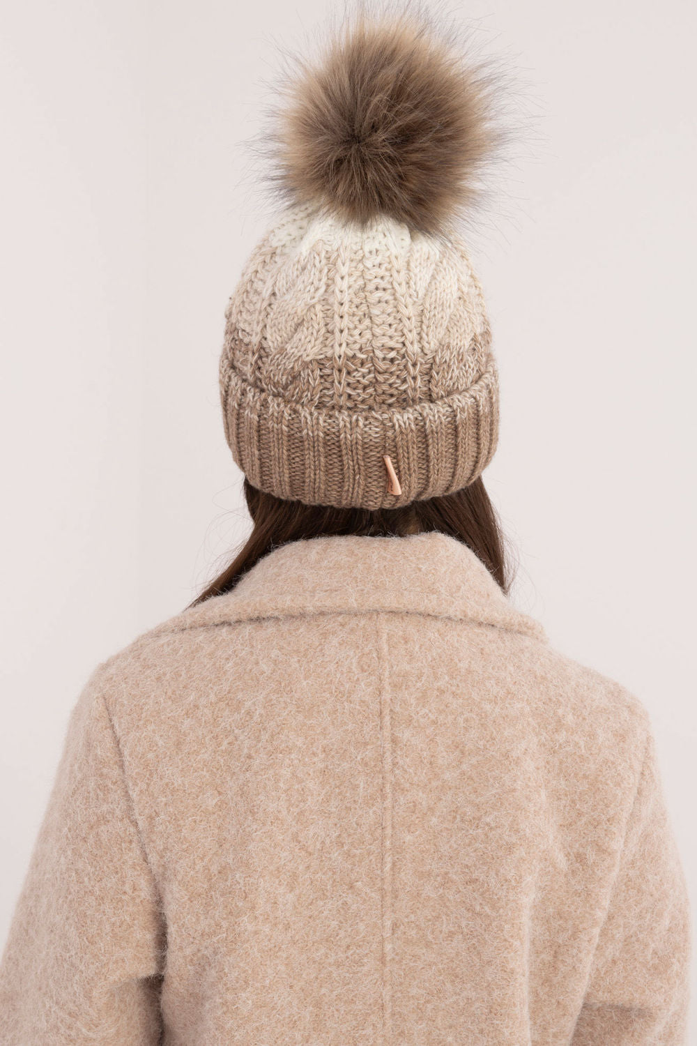 Rue Paris Dark Beige Beanie Hat - view 3