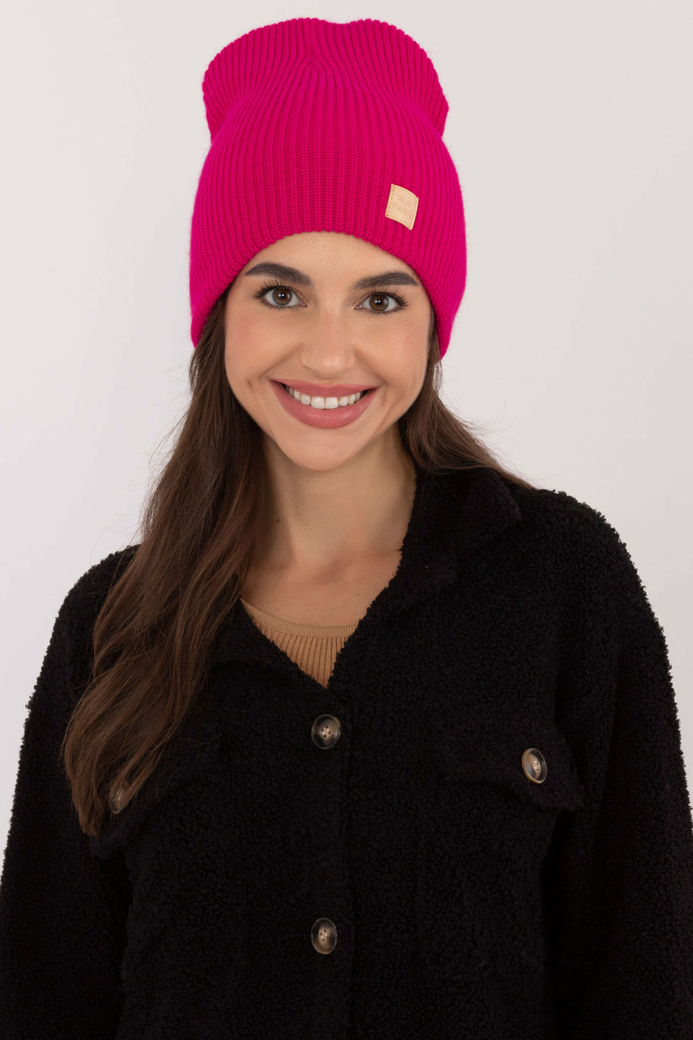 Rue Paris Fuchsia Beanie Hat