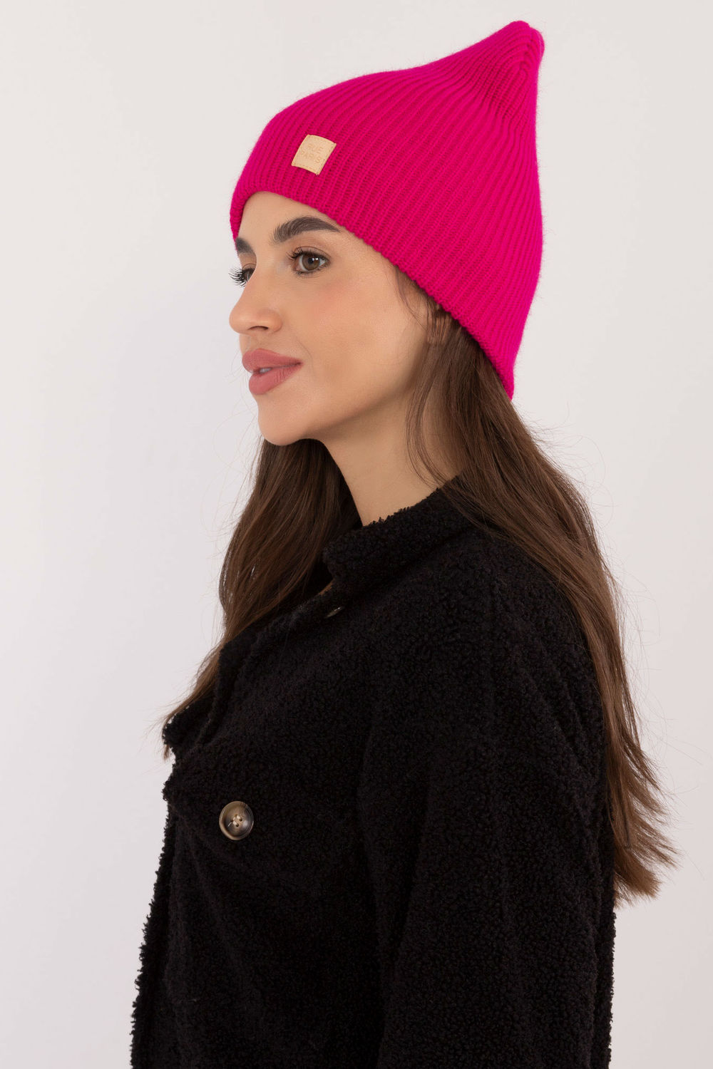 Rue Paris Fuchsia Beanie Hat - view 2