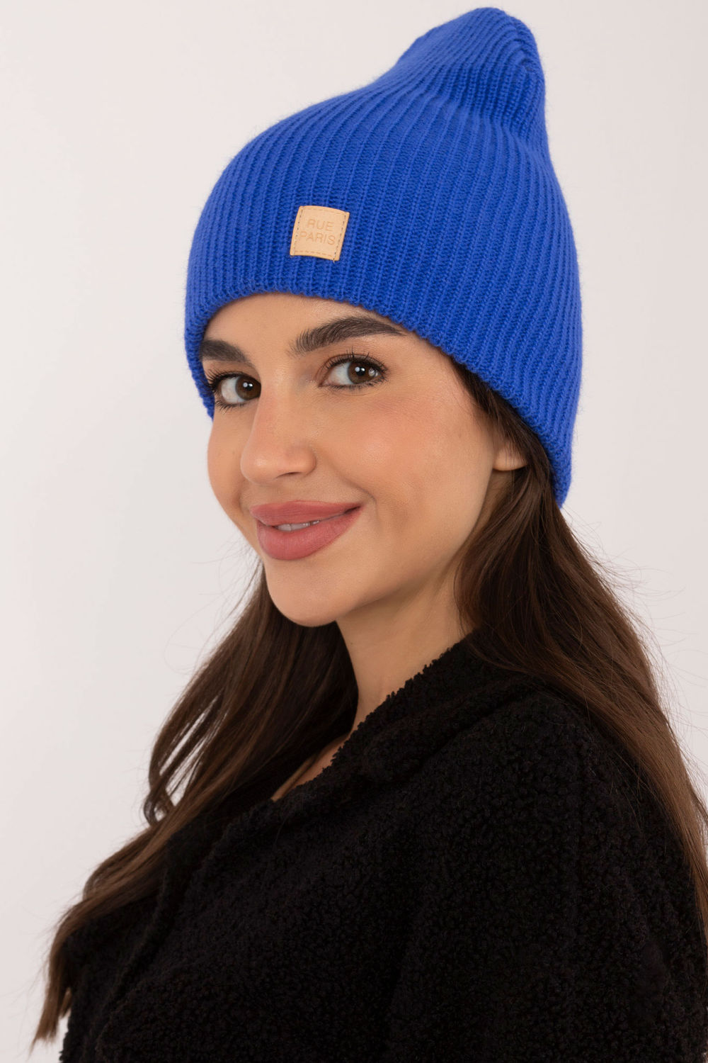 Rue Paris Cobalt Blue Beanie Hat - view 2