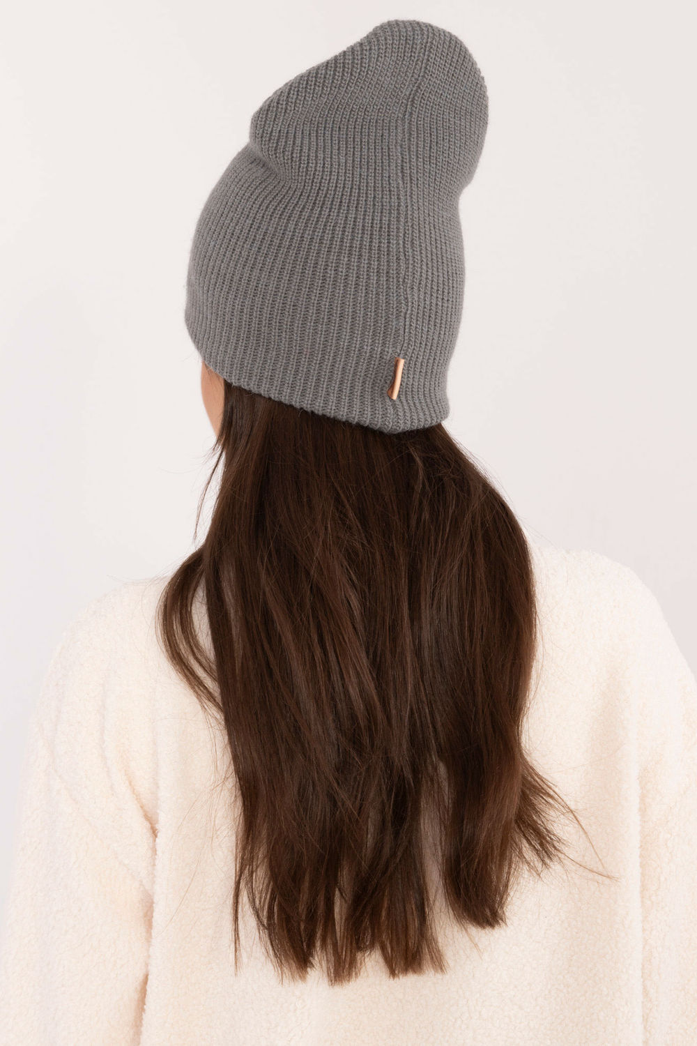 Rue Paris Dark Grey Beanie Hat - view 3