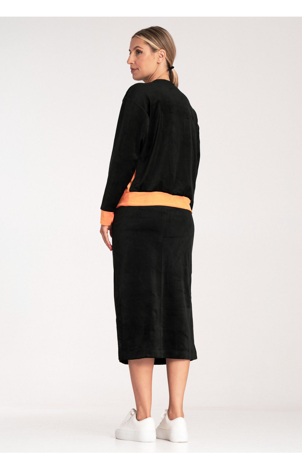 Figl Black Velvet Long Sleeve Skirt Co-Ord Set - view 2