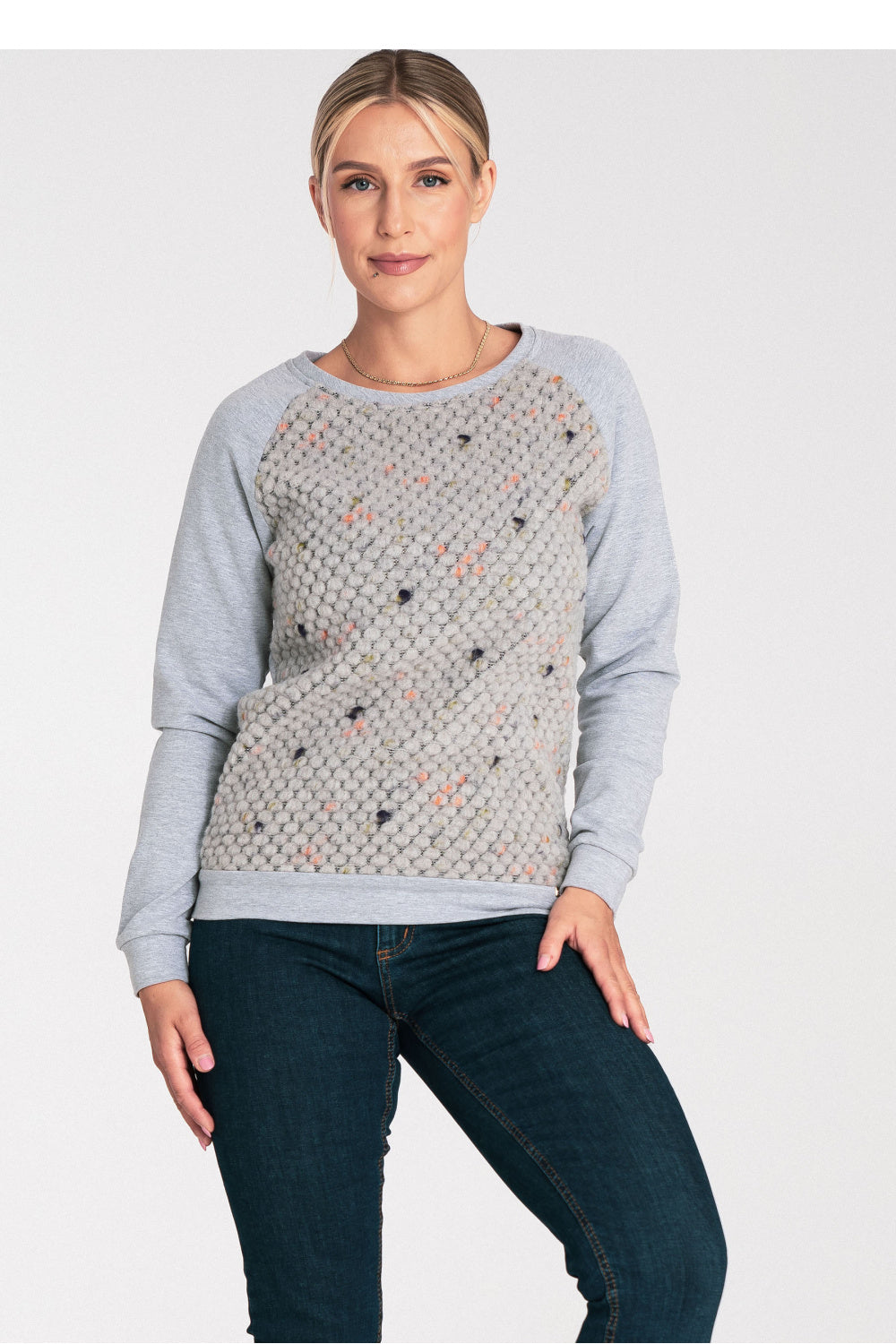 Figl Grey Long Sleeve Cotton Sweatshirt