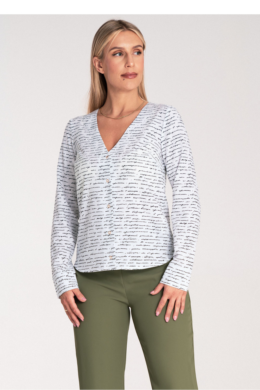 Figl Patterned Bodycon Long Sleeve Top