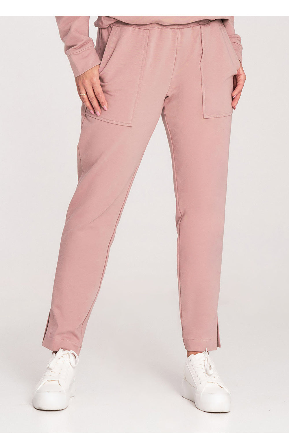 Figl Dark Pink Cotton Joggers with Pockets