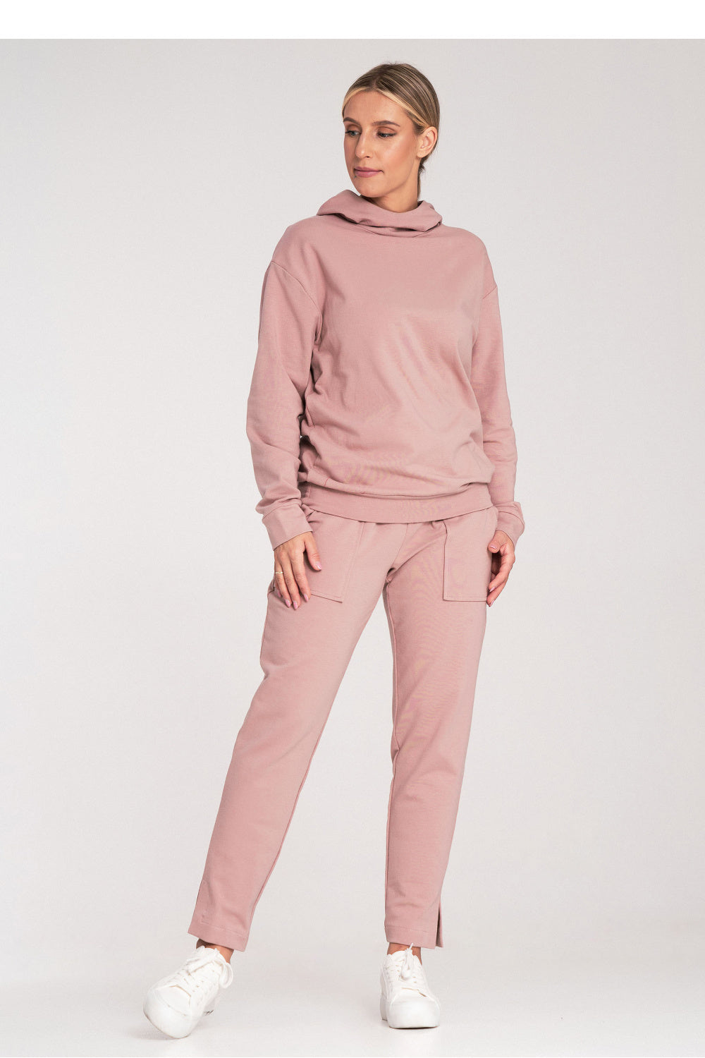 Figl Dark Pink Hooded Long Sleeve Sweatshirt - view 2