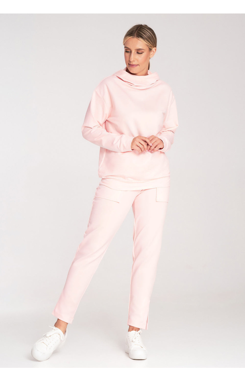 Figl Light Pink Hooded Long Sleeve Sweatshirt - view 2