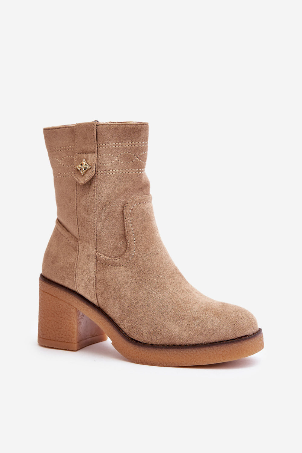 Step In Style Vailia Brown Faux Suede Warm Lined Heeled Ankle Boots - view 2