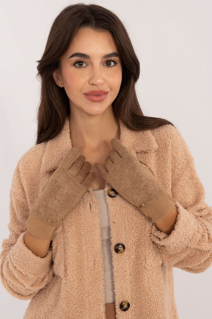 AT Camel Ribbed Gloves