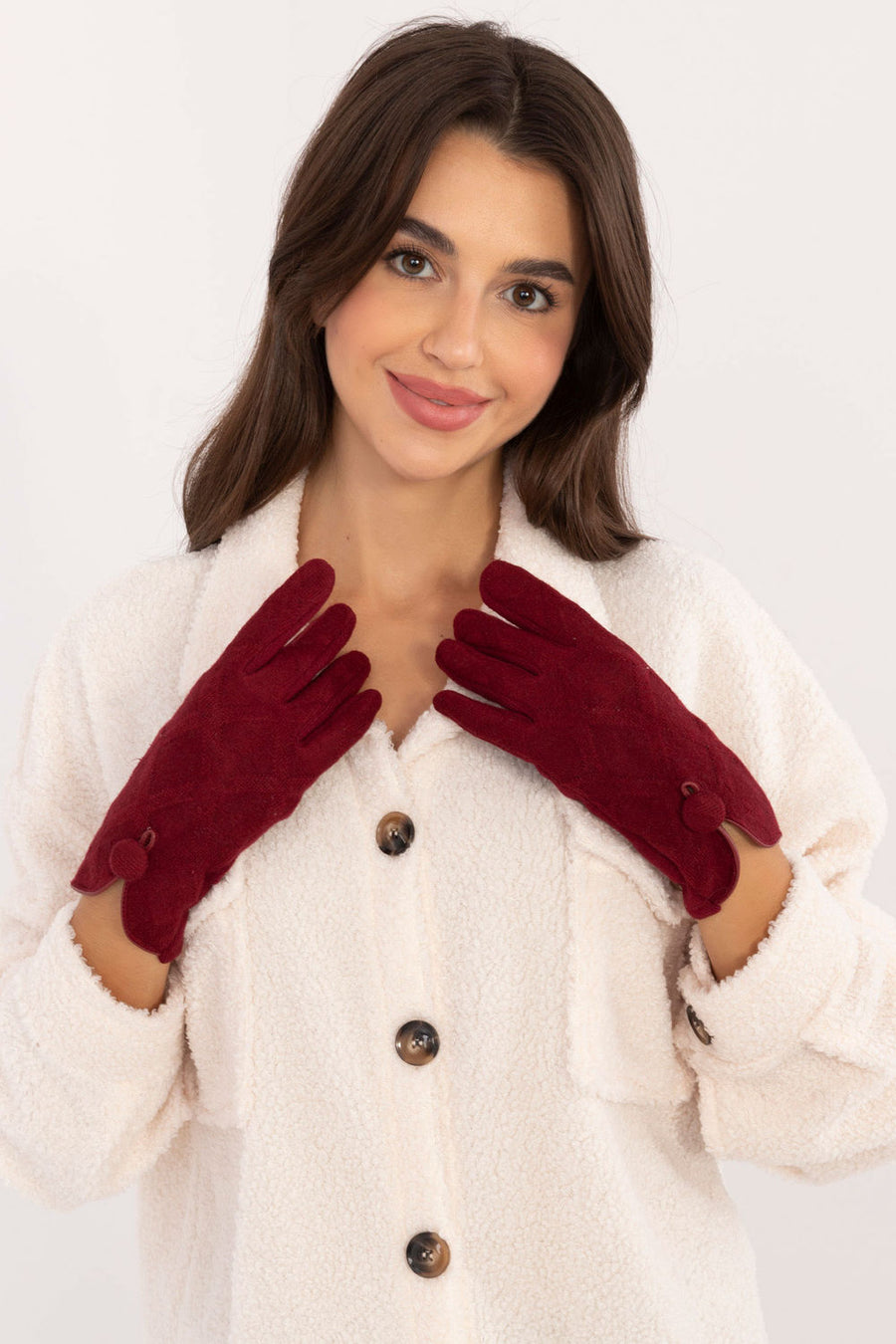 AT Burgundy Gloves with Slit