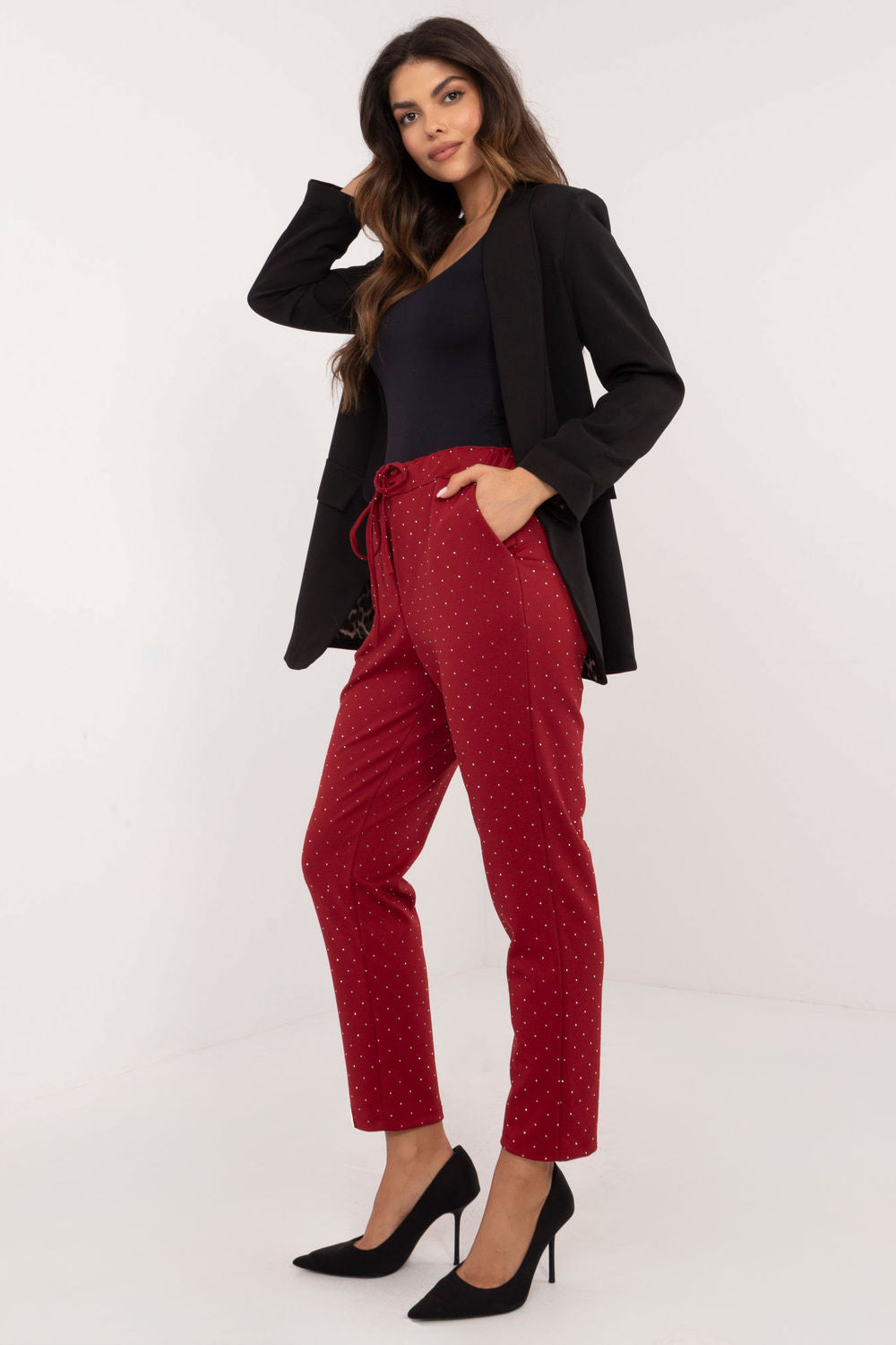 Italy Moda Burgundy Joggers - view 2
