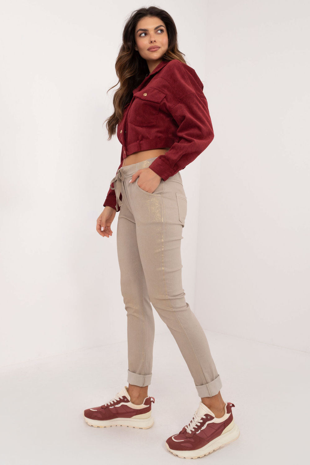 Italy Moda Beige Trousers - view 2