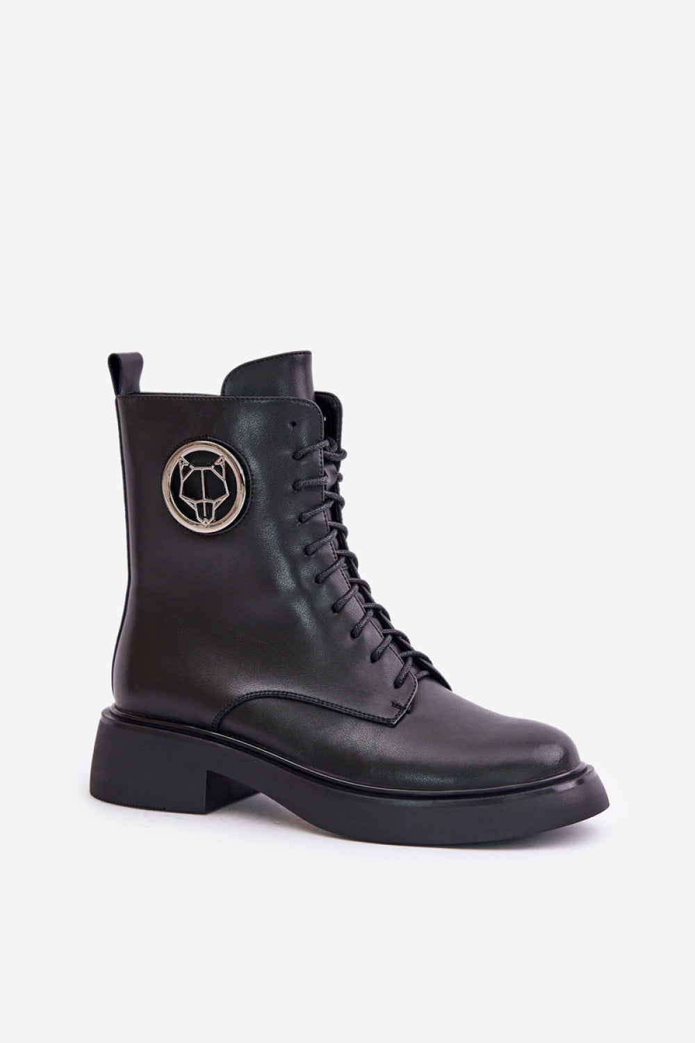 Step In Style Lorevine Black Leather Flat Ankle Boots - view 2