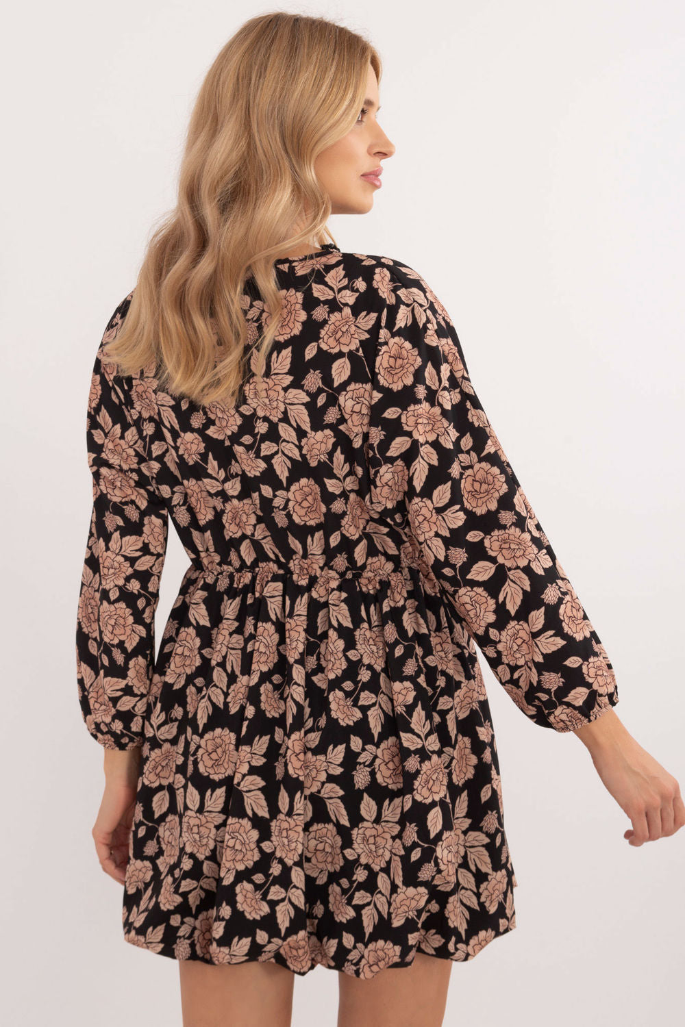 Italy Moda Beige Mini Floral Dress - view 3