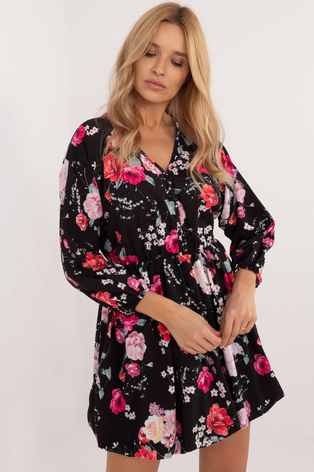 Italy Moda Red Mini Floral Dress