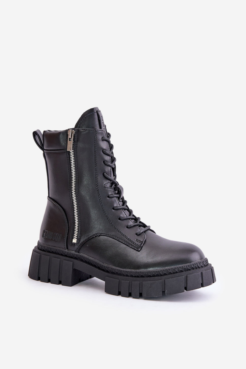 Step In Style Black Faux Leather Flat Ankle Boots - view 2
