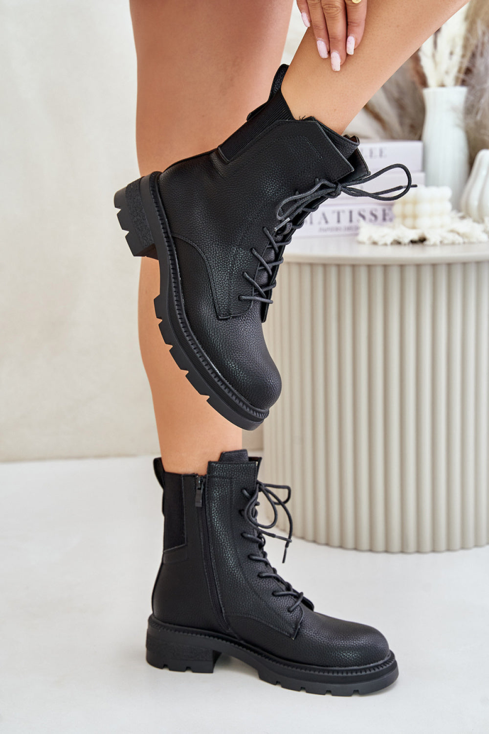 Step In Style Leairae Black Warm Lined Ankle Boots - view 3