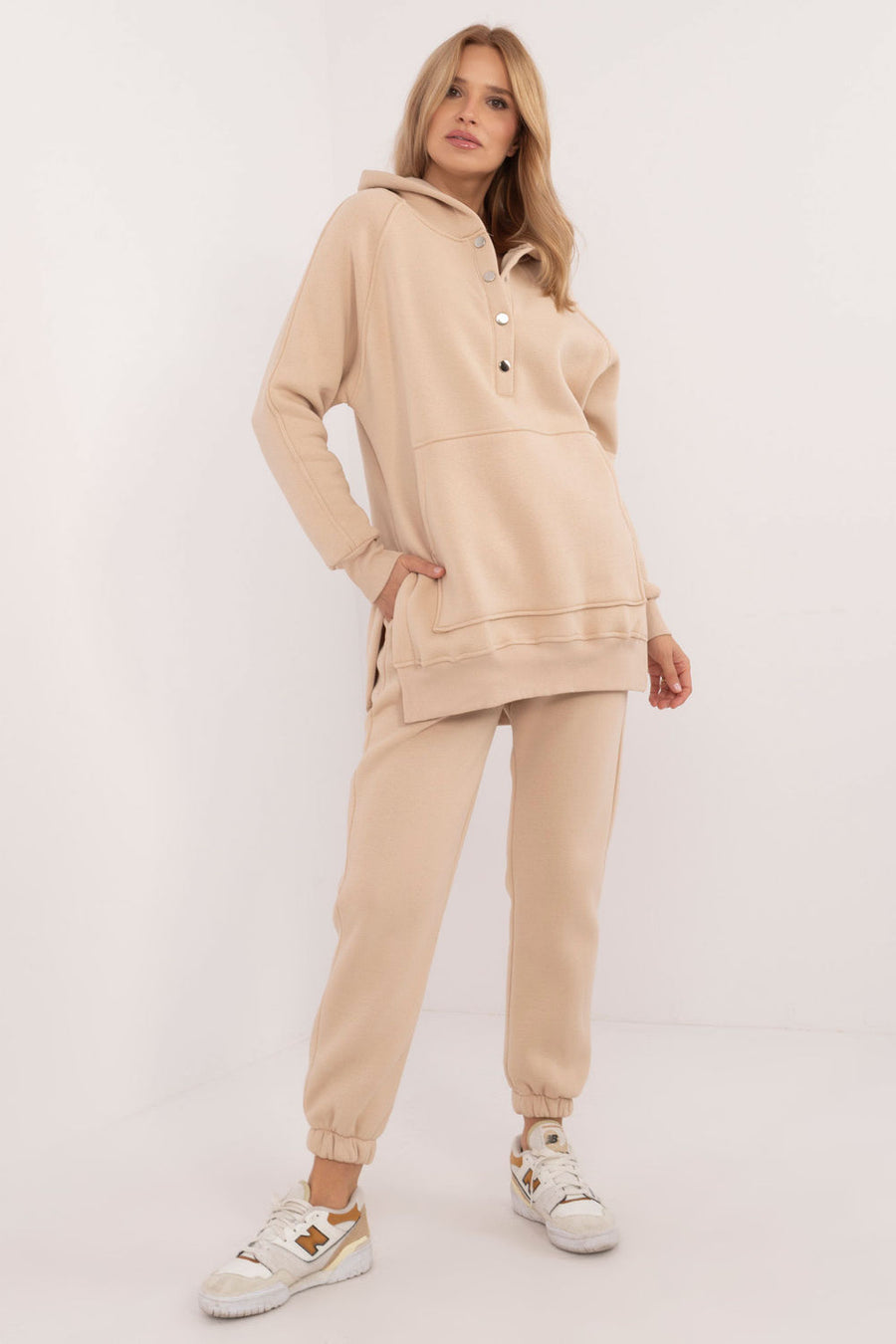 Factory Price Beige High Waisted Cotton Co-Ord Set