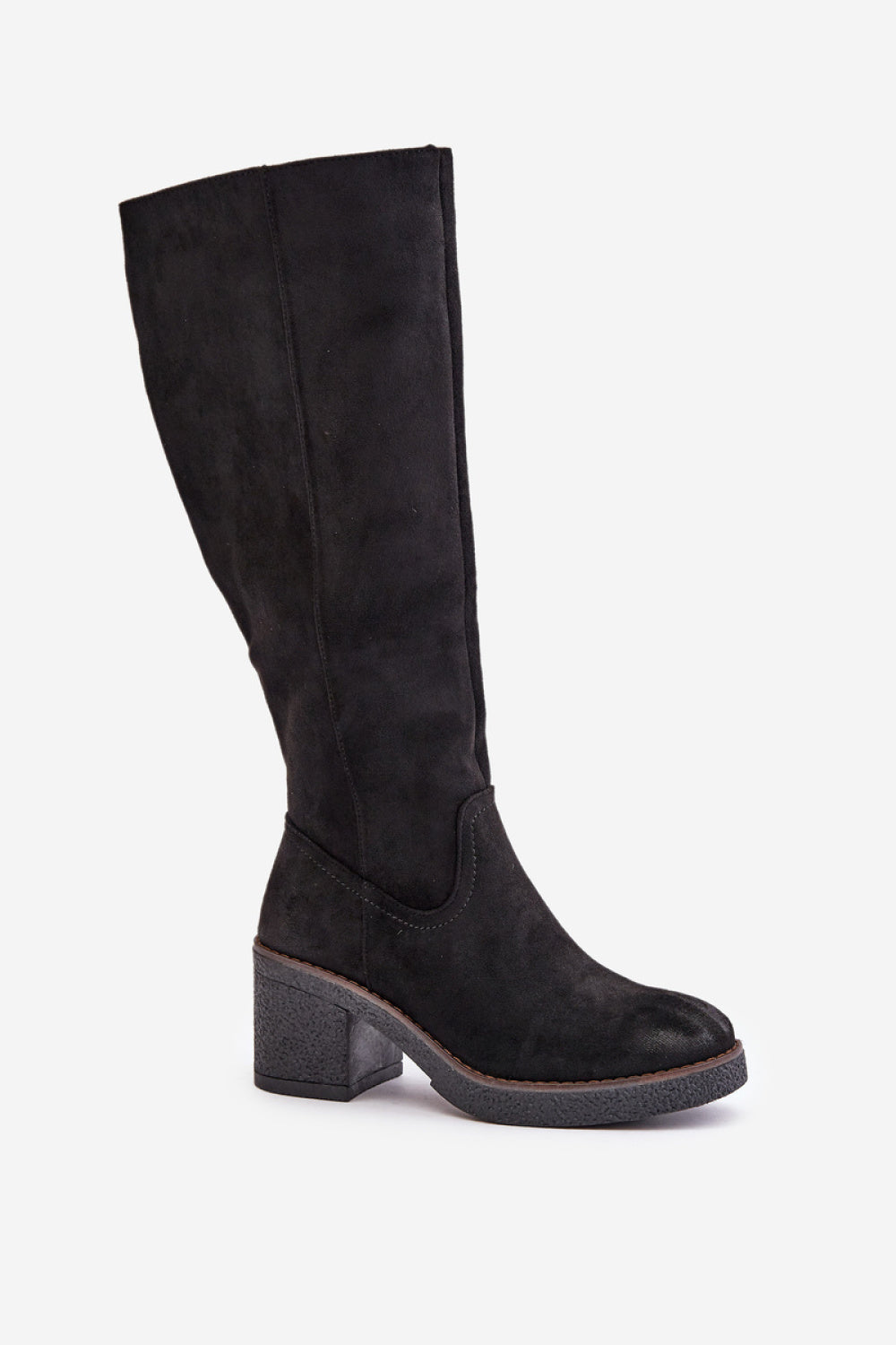 Step In Style Leamirael Black Faux Suede Stiletto Heeled Ankle Boots - view 2