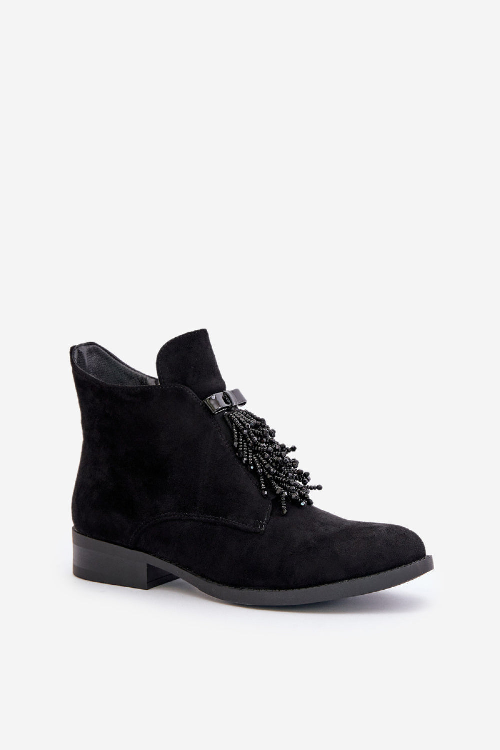 Step In Style Black Faux Suede Flat Boots - view 2