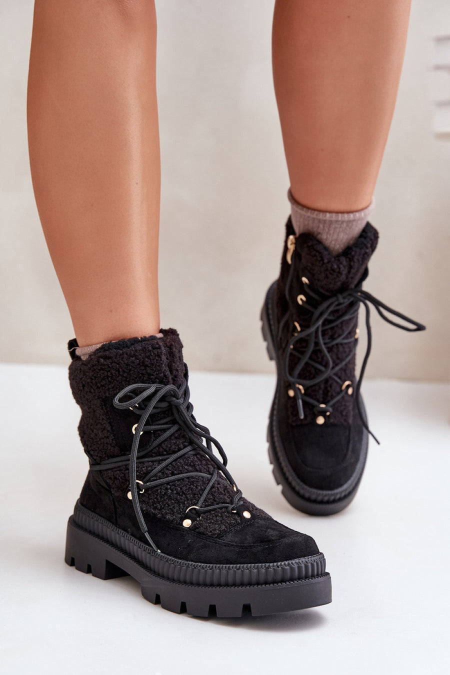 Step In Style Merilana Black Flat Warm Lined Boots
