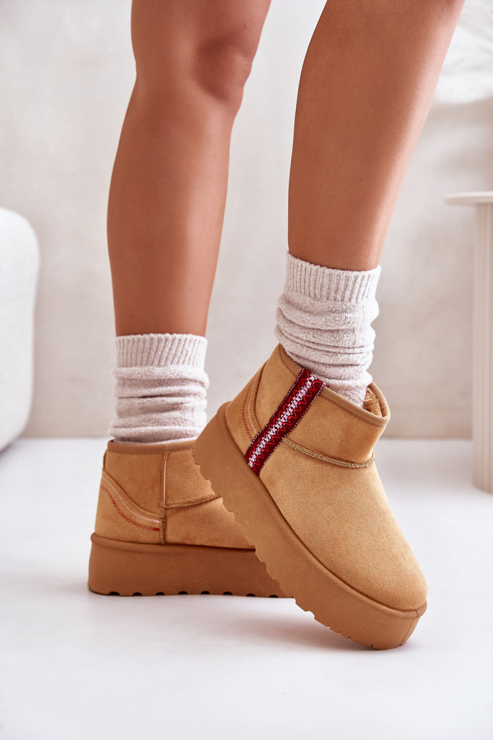 Step In Style Lomessa Camel Faux Suede Platform Snow Boots - view 3