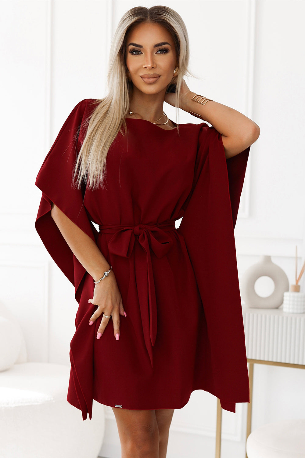 Numoco Sofia Burgundy Dress