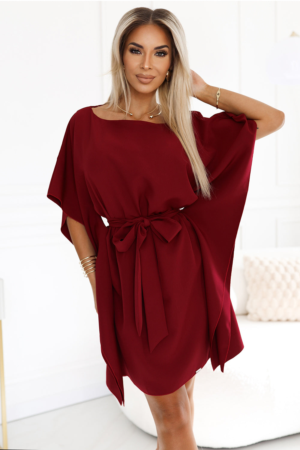Numoco Sofia Burgundy Dress - view 2