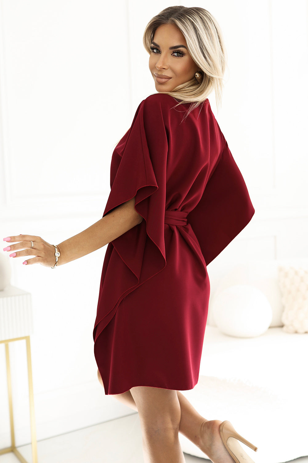 Numoco Sofia Burgundy Dress - view 3