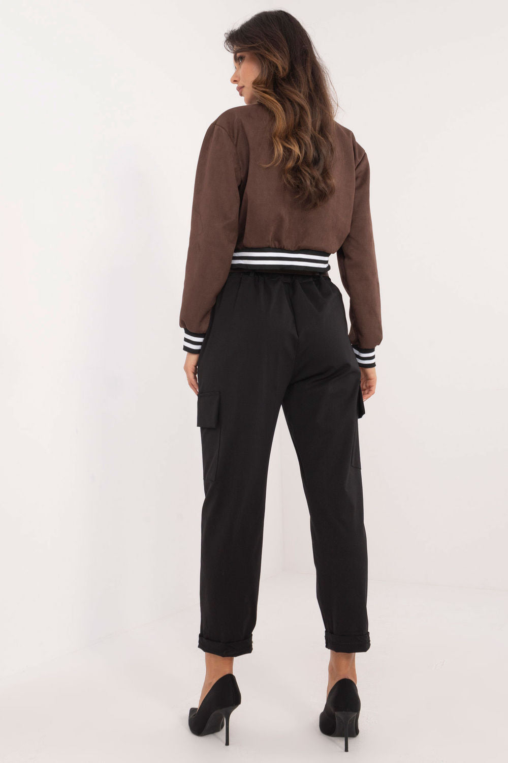 Och Bella Black Cargo Cotton Trousers - view 3