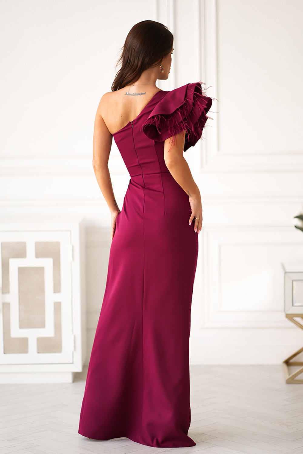 Bicotone Burgundy Maxi Dress - view 2
