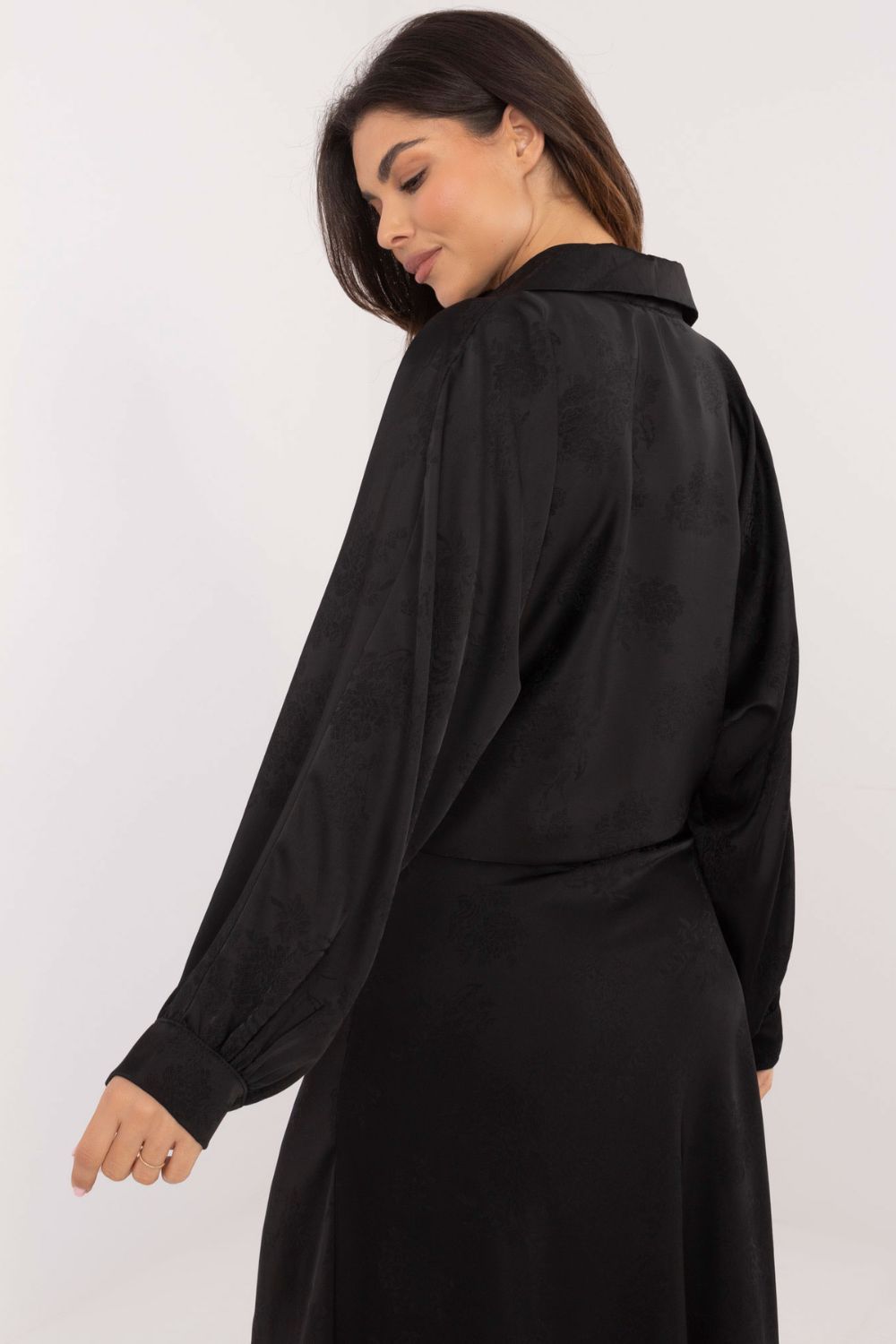 Italy Moda Black Floral Long Sleeve Top - view 3