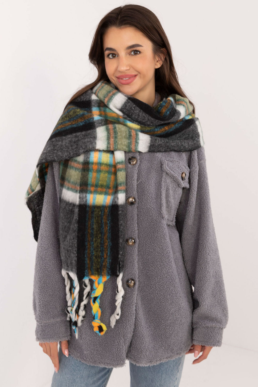 AT Black Polyester Shawl