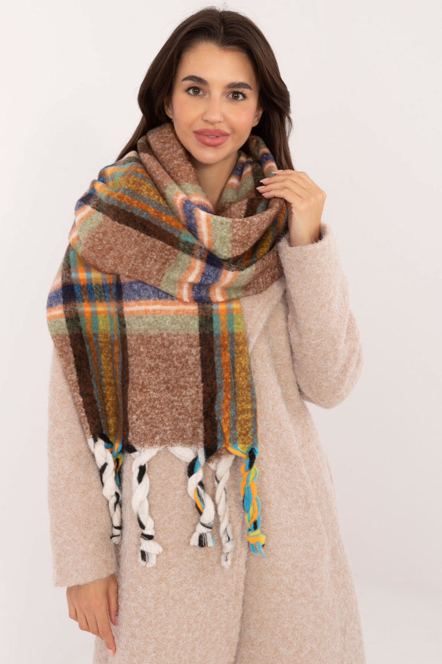 AT Brown Polyester Shawl