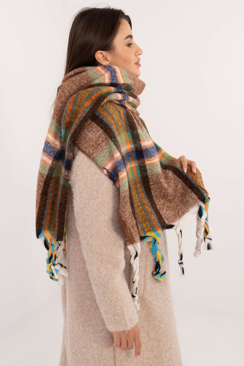 AT Brown Polyester Shawl - view 3