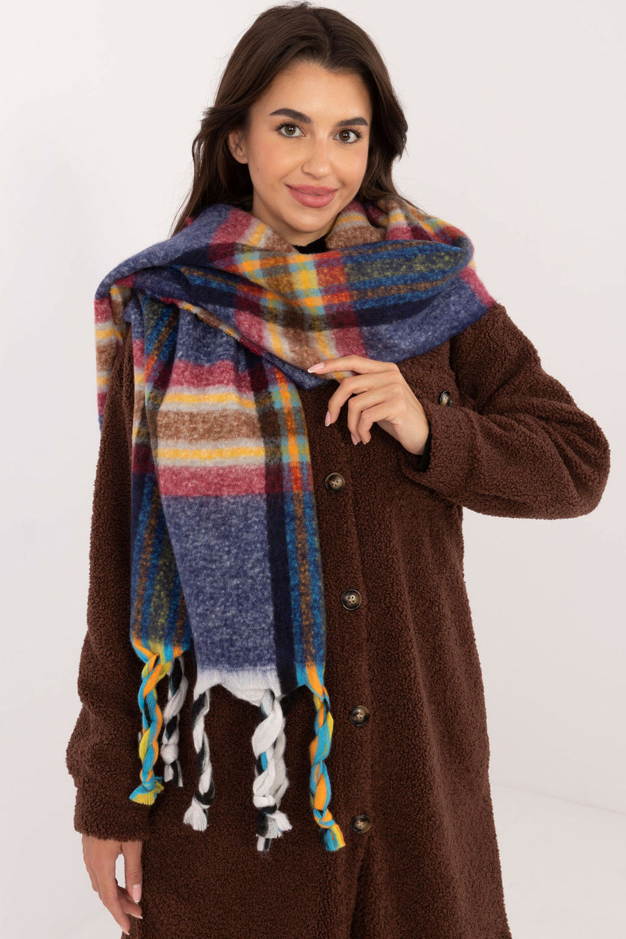AT Navy Polyester Shawl