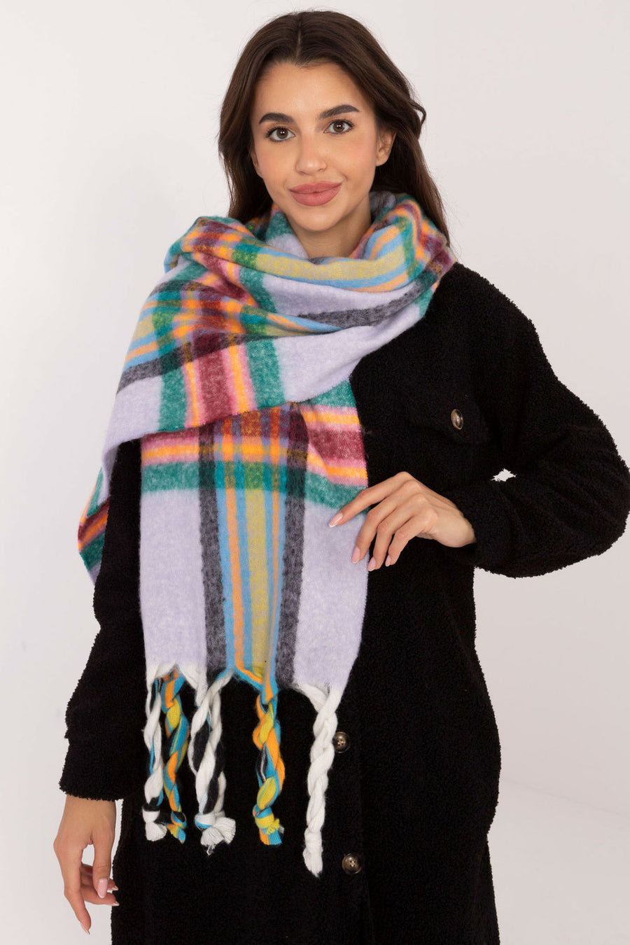 AT Light Violet Polyester Shawl