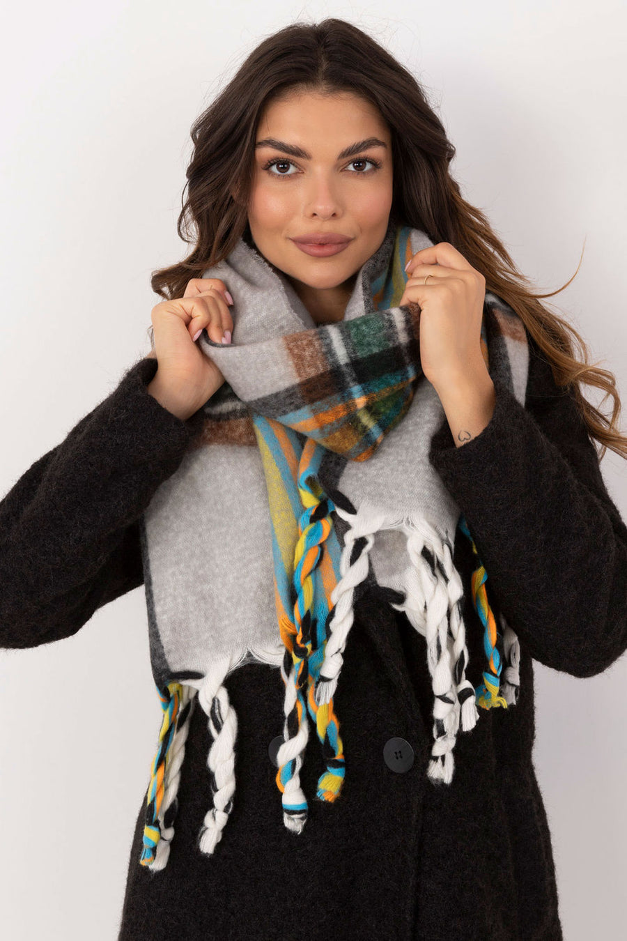 AT Grey Polyester Shawl