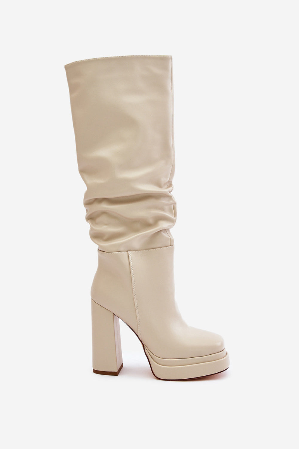 Step In Style Beridra Light Beige Faux Leather Heeled Ankle Boots - view 3