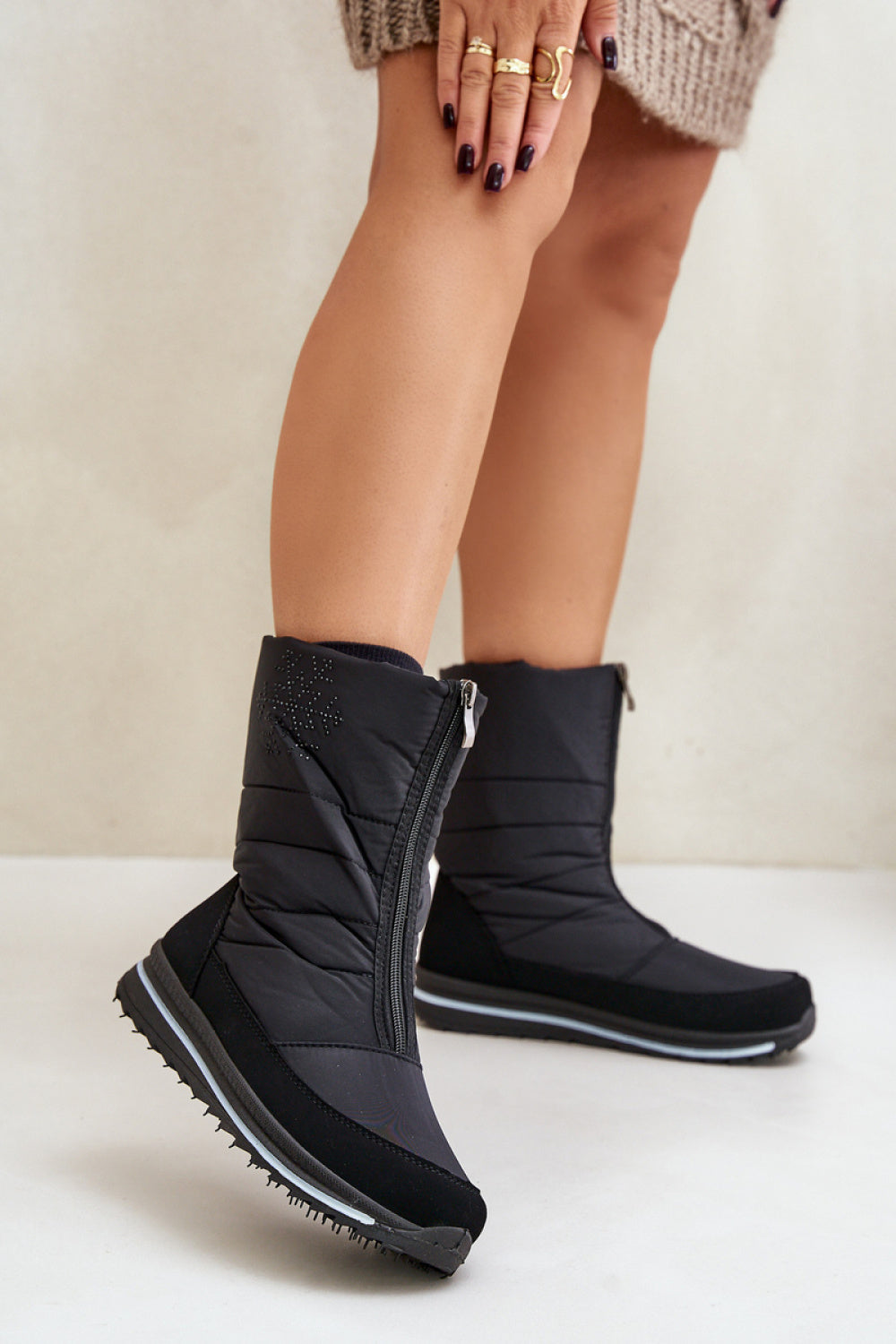 Step In Style Progress Black Platform Warm Lined Snow Boots
