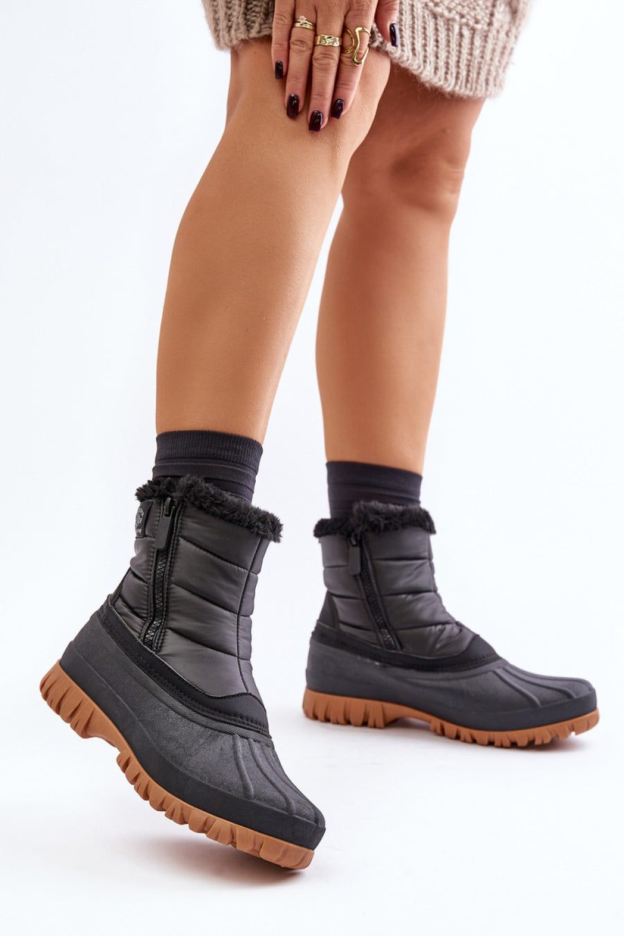 Step In Style Lee Cooper Black Warm Lined Snow Boots