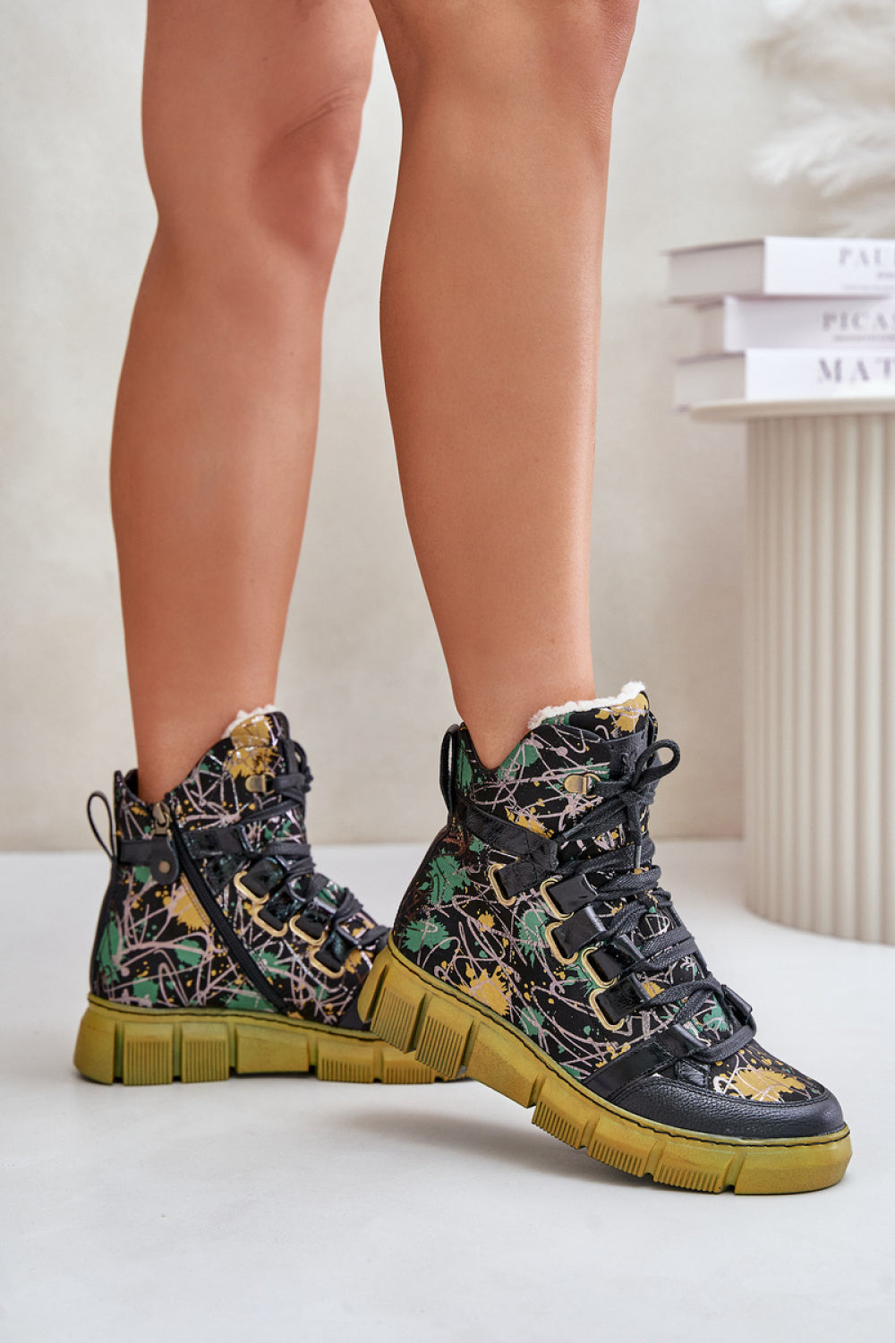 Step In Style Maciejka Black Leather Platform Boots - view 3
