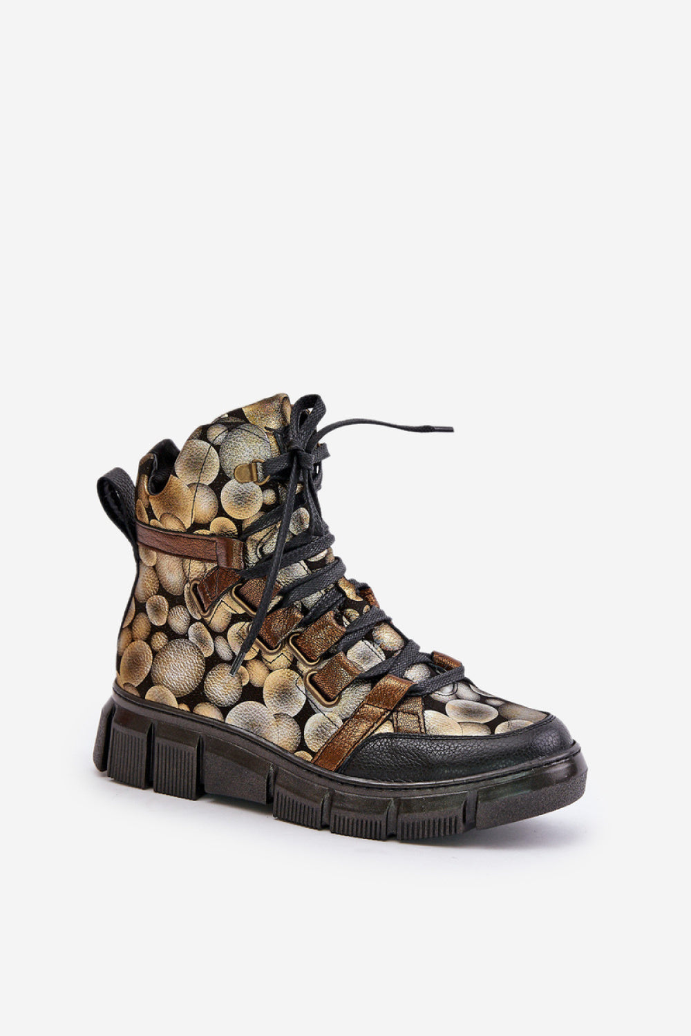 Step In Style Maciejka Gold Leather Platform Boots - view 2