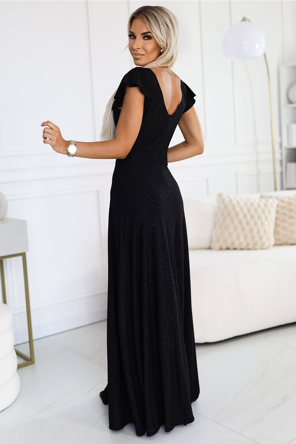 Numoco Crystal Black Wrap Maxi Dress - view 2